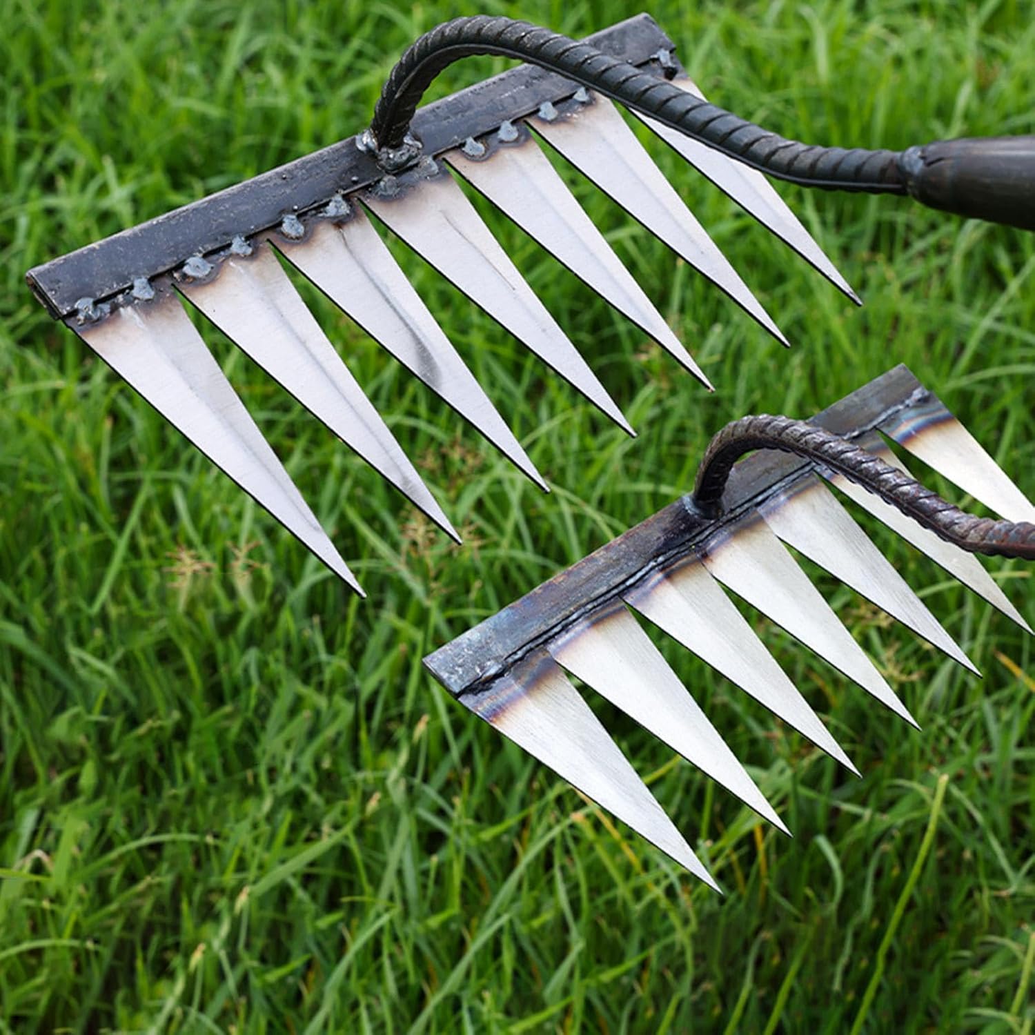 Iron Rake for Gardening and Weeding - Heavy Duty Garden Tool
