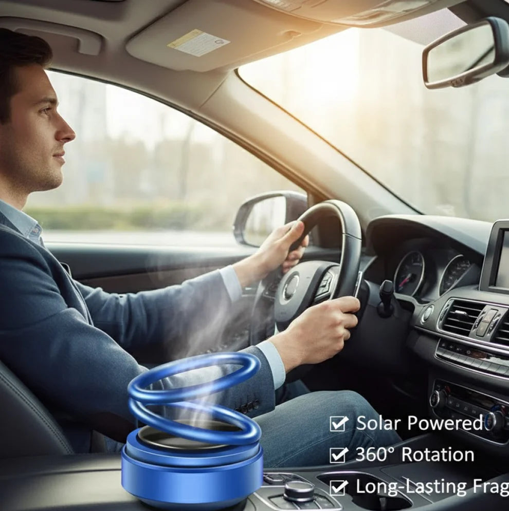 Solar Car Aroma Diffuser 360° Rotating Design.